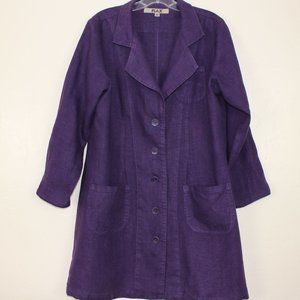 FLAX button front linen jacket/dress